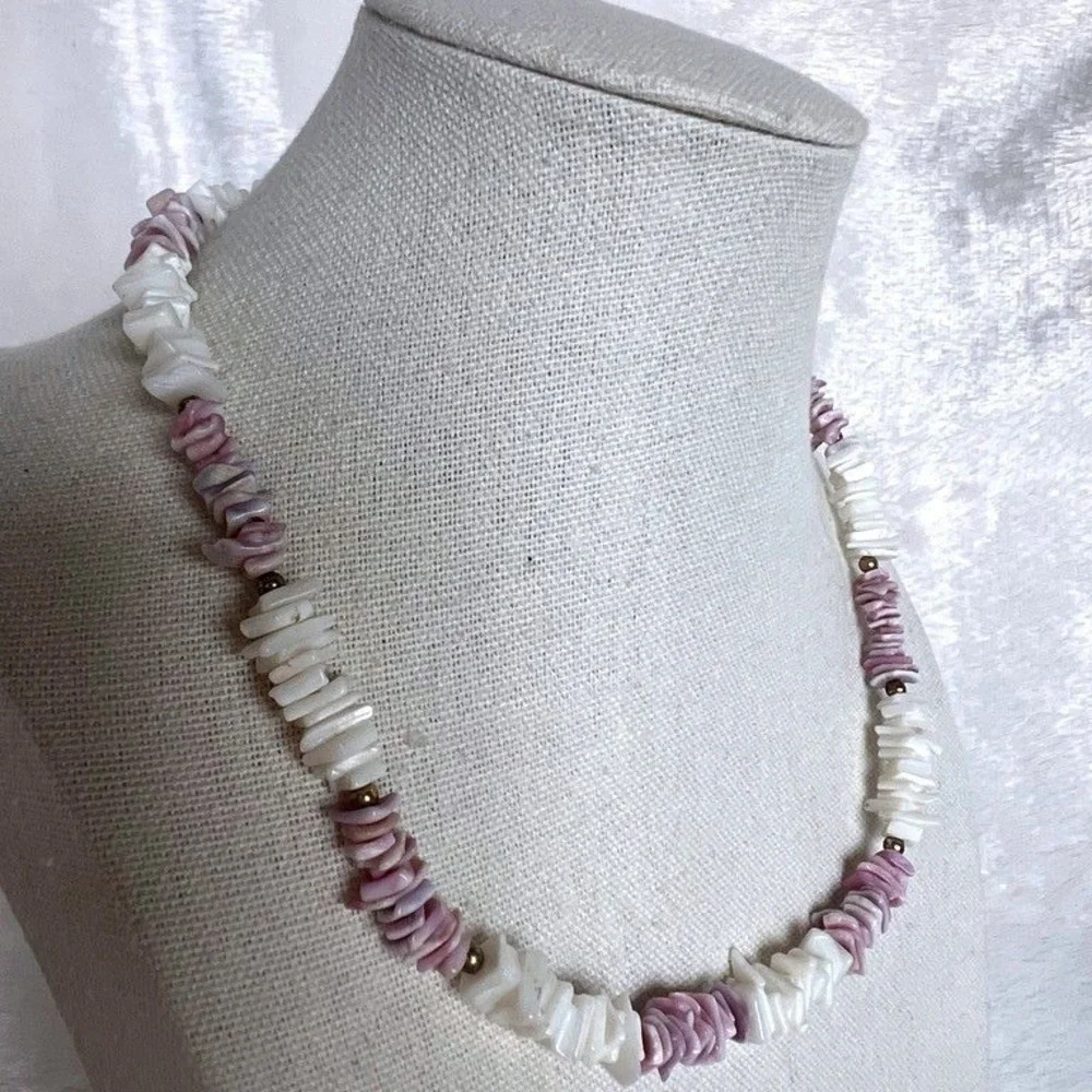 Purple‎ Shell Choker Necklace 16